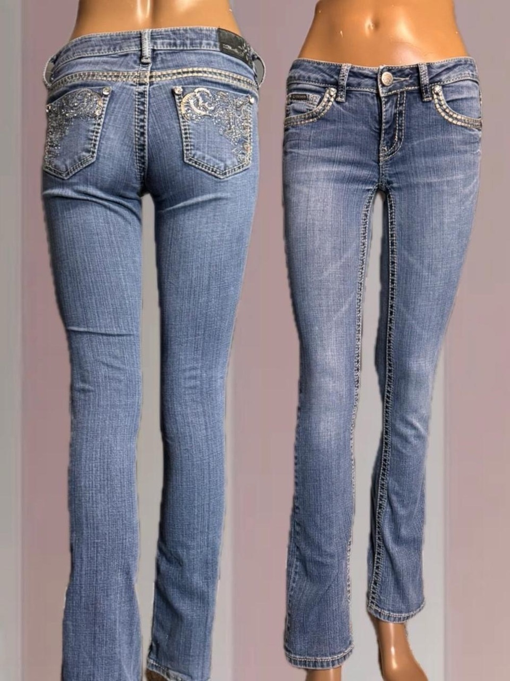 Y2K Bedazzled Western Bootcut LOW RISE Jeans
